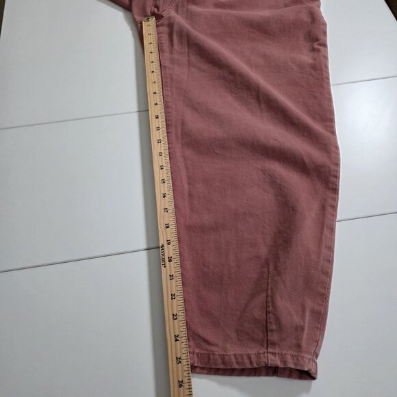 Zara Denim Pants Womens 10 Coral Barrel Leg Cotton Slouchy Marsala Boho Hippie - Picture 7 of 16